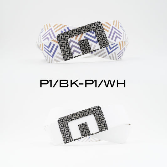 MIN BELT - BLACK P1 BUCKLE, WHITE P1 STRAP